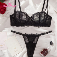 Ensemble de lingerie deux pièces sexy en dentelle florale pour femmes Dierlove avec soutien-gorge à armatures renforcées certifié OEKOTEX en gros