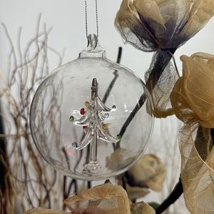 Vente en gros Fabrication DIY Crafts Décoration de Noël Vacances Festival 10cm Boule de Noël en <span class=keywords><strong>verre</strong></span> transparent - Product Image 1