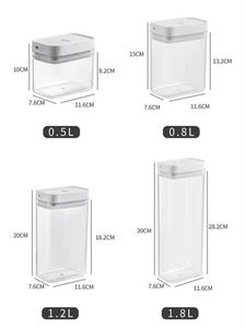 Stackable Airtight <b>Food</b> Storage <b>Containers</b> Set BPA Free Clear <b>Plastic</b> Kitchen & Pantry Cereal Organization Canisters with Lids - Product Image 2