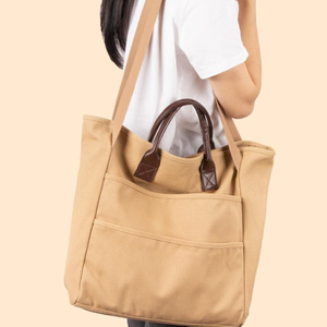 Sac fourre-tout en toile de couleur unie, sac fourre-tout en toile personnalisé, sac à bandoulière en toile, sac de shopping - Product Image 5