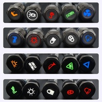 Interrupteur à bouton-poussoir en laiton métallique en acier inoxydable avec symboles de personnalisation de 19 mm, à verrouillage/momentané, avec lampe de voiture, ventilateurs, lumière
