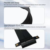 Kabel Ekstensi Fleksibel Tinggi PCIe 4.0 X4 untuk Pemasangan GPU Vertikal, Kabel Penghubung Kartu Pengambilan Video 16GB/s