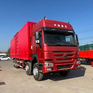 新品Howo 8x4ドライブホイールユーロ3左4バイ8キャブディーゼル大型ダンプトラック336馬力9.6mバンコンテナ貨物30tユーロ2 - Product Image 3