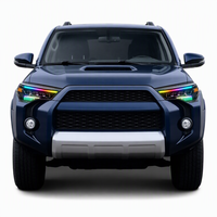 Projecteurs avant à LED RGB Quad avec animation de démarrage Demon Eye, DRL séquentiels et clignotants dynamiques pour Toyota 4Runner 2014-2024