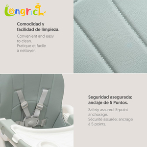 Chaise d'alimentation multifonctionnelle 3 en 1 pour bébé Chaise de salle à manger Silla De <span class=keywords><strong>Bebe</strong></span> Siège balançoire pliable Chaise haute luxueuse pour bébé - Product Image 5