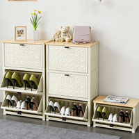 Meuble à chaussures moderne en plastique pour salon, grand, ultra-fin, avec dessus en MDF, pour hôtel et appartement