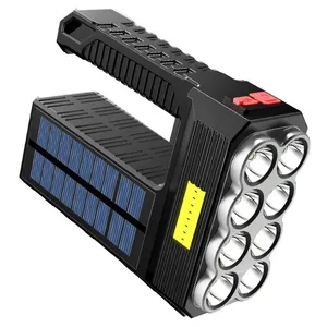 Facorty Outlet Outdoor Camping Multifunctional Super Bright Flashlight Solar Rechargeable Portable Led Tactical Flashlight