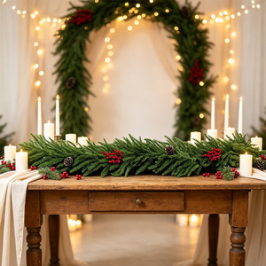 Guirlande de Noël artificielle en pin de Norfolk Yan Ju, 180 cm, décoration murale pour la maison et les fêtes - Product Image 3