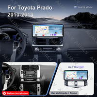 Kit complet de cadre de tableau de bord tactile 12,3 pouces, garniture de panneau d'écran multimédia de navigation automobile pour Toyota Prado 2010-2013