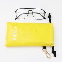 Haute qualité imperméable Polyester Nylon hiver moelleux vers le bas noir lunettes lunettes de soleil sacs à cordon lunettes pochette avec crochets