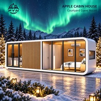 Villa préfabriquée extensible Apple Cabin à installation rapide pour Noël, avec cuisine, salle de bain et plan de sol flexible à deux pièces