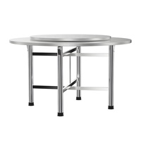 Table ronde de salle à manger en acier inoxydable commercial, grande conception séparée avec plateau tournant amovible pour banquet, restaurant et hôtel