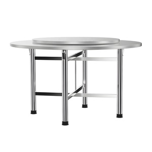 Table ronde de salle <span class=keywords><strong>à</strong></span> manger en acier inoxydable commercial, grande conception séparée avec plateau tournant amovible pour banquet, <span class=keywords><strong>restaurant</strong></span> et hôtel - Product Image 4