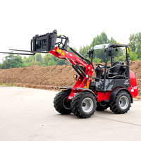 Mini Wheel Loader Grosir W1160 Mesin Diesel Kubota Kapasitas Angkat 850kg Bucket 0,28 Cbm Loader Kecil Harga Pabrik