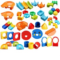Accessoires et composants de blocs de construction à grandes particules, pièces de piste de glisse à billes, jouets d'assemblage pour enfants - Plastique ABS