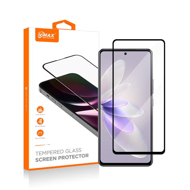 Anti-Shatter High Definition 2.5D Silkprint for Vivo V27E Tempered Glass Phone Film Full Glue Cover 9H Screen Protector