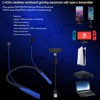 Écouteurs sans fil de jeu à double mode 2,4 GHz, casque de jeu sans fil pour Switch, PS5, PS4, PC, Android, iPhone, smartphone