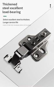 Bisagras de cierre automático para muebles de baño, bisagras hidráulicas de acero plateado de cierre suave para gabinetes, diferentes estilos de sujetadores - Product Image 5