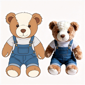 <span class=keywords><strong>Orsetto</strong></span> di peluche adorabile con pantaloni con bretelle, <span class=keywords><strong>orsetto</strong></span> personalizzato, <span class=keywords><strong>orsetto</strong></span> di peluche all'ingrosso - Product Image 1