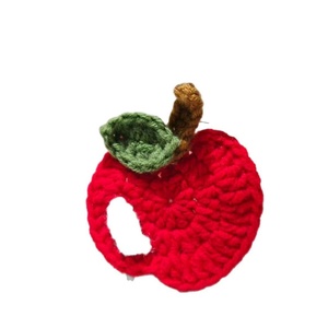 Dễ Thương Trái cây thiết kế handmade Crochet Apple vá sáng tạo nhà dệt may may may trang trí bán buôn thiết kế sáng tạo - Product Image 6