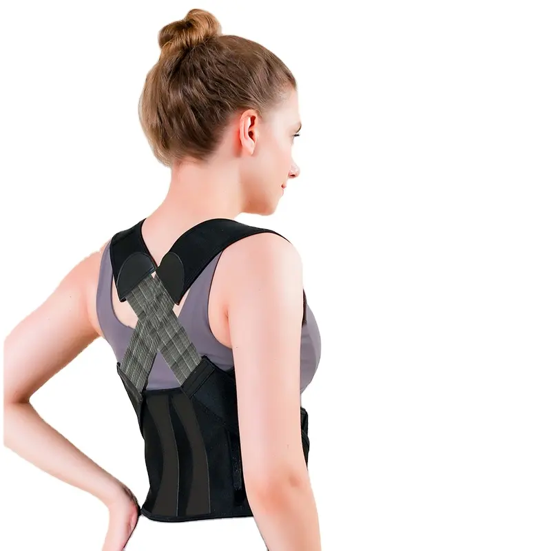 Hot Sale Neoprene Magnetic Adjustable Shoulder Pain Relief Lumbar Brace Back Support Straightener Posture Corrector Belt