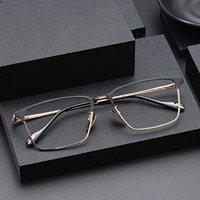 Montures de lunettes optiques carrées de style professionnel pour hommes, en titane de qualité supérieure, à monture complète, avec verres de transition personnalisés pour lunettes de vue
