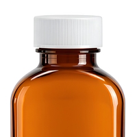 Flacon en plastique PET ambré pour sirop contre la toux, 4 oz (118 ml), avec scellés à code QR et bouchon à vis, pour l'emballage de liquides oraux