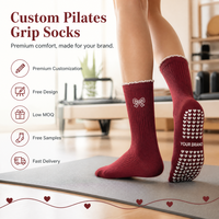 Chaussettes de Pilates en coton avec points antidérapants, logo, chaussettes de yoga en coton doux pour femmes, antidérapantes, séchage rapide, chaussettes de sport personnalisées