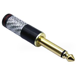 Enchufe macho mono chapado en oro de 6,35mm con conectores de audio de carcasa de fibra de carbono - Product Image 5