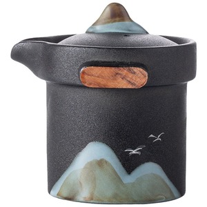 Service à thé de voyage en céramique portable, design minimaliste, théière avec tasses pour usage extérieur, origine Dehua - Product Image 5