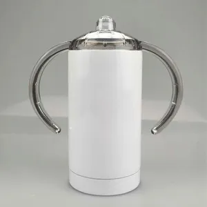 Thăng Hoa Sẵn Sàng 12Oz Sippy Cup Straight Đôi Xử Lý Cốc Cà Phê Thép Không Gỉ Bé Tumbler Cách Nhiệt Chai Sữa Với Rơm