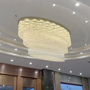 Hotel Creative Spiral Circle Design Chandelier Modern Chinese Design Chandelier <b>Light</b> Crystal Chandelier Ceiling Luxury - Product Image 2