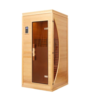 Sauna Infrarroja para el Hogar de Madera Maciza de Hemlock de 110V y 1500W con 2 Calentadores, Panel de Control por Computadora, 1 Año de Garantía, MOQ 1, OEM, FCC, SAA