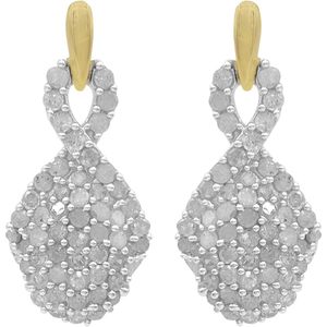 Boucles d'oreilles pendantes Ornaatis en diamant, 1,44 carats au total, taille ronde, blanc naturel, couleur H-I, clarté I3, argent sterling 925, pour femme, usage quotidien - Product Image 6