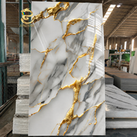 Panneau mural en PVC imperméable et ignifuge effet marbre, résistant aux UV, prix de gros pour hôtels, cuisines et appartements
