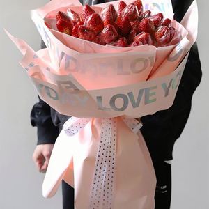 Luxury 58*58cm 15pcs/bag Shinning Word Printed Plastic Flower Bouquet <b>Wrapping</b> <b>Paper</b> for Flower Shop Material - Product Image 5