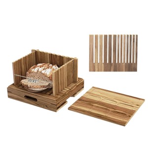 Solid Wood Bread Slicer With Storage Tray Adjustable Manual Toast Divider Wooden Baking Bread Cutter For <b>Kitchen</b> Use - Product Image 5