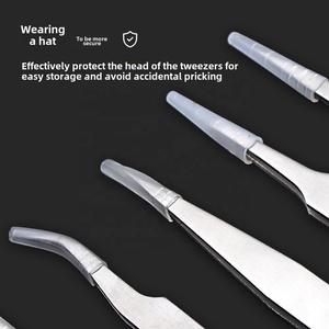 Lớn thép không gỉ Tự làm công cụ khai thác chính xác mở rộng lông mi mịn tip kháng hóa chất <span class=keywords><strong>Lash</strong></span> Nhíp nhựa - Product Image 2