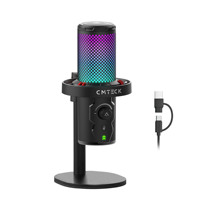 Microphone de bureau USB professionnel CMTECK XM560, suppression du bruit, microphone à condensateur filaire pour le jeu, le streaming en direct et l'enregistrement