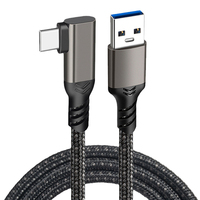 Cable USB-C en ángulo de 10 Gbps, USB 3.2 Gen1, Carga Rápida para Oculus Quest Link VR, Transferencia de Datos