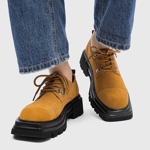 Nouvelle Collection Printemps-Automne 2026 : Bottines de Travail Polyvalentes pour Hommes – Style Décontracté et Professionnel, Bout Rond, Lacets, Talons Carrés - Product Image 2