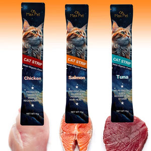 Großhandel Nasse Katzen-Snacks Leckerlis Verschiedene Geschmacksrichtungen mit Lachs und Thunfisch Fabrikkundenspezifisches Natürliches Katzenfutter aus Fleisch Hergestellt - Product Image 3