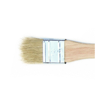 Pinceau à badigeonner professionnel avec poils brillants, manche plat en bois naturel non traité + poils d'animaux, outils Chine EMI-03BB