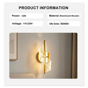 Applique Murale Spirale Moderne Dorée à LED, <span class=keywords><strong>Luminaire</strong></span> Mural de Luxe pour Intérieur, Style Art Déco, Idéal Salon, Chambre, Éclairage Domestique - Product Image 5