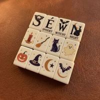 Jeu de Mahjong Américain d'Halloween avec tuiles imprimées Citrouille et Fantôme, 160 tuiles en acrylique pour les fêtes et le divertissement