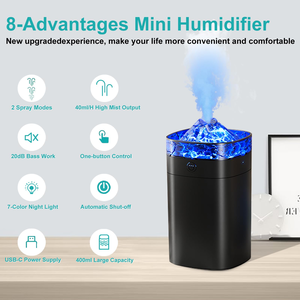 Nouveau diffuseur de parfum portable USB pour voiture, diffuseur d'huiles essentielles, mini humidificateur, diffuseur d'arômes volcan - Product Image 3