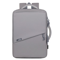 Sac à dos pour ordinateur portable 14 pouces imperméable à rayures, fermeture éclair, doublure en polyester, antivol, chargement USB, souple, pour voyages d'affaires
