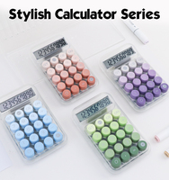 Calculatrice avec fonction calendrier, piles AAA, boutons mignons dégradés, matériau ABS transparent, affichage 10 chiffres, logo personnalisé