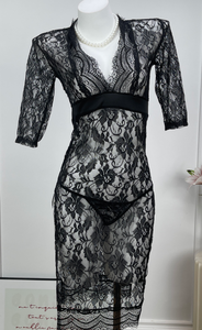 Viviblook Z0126DS01 Lingerie sexy pour femme, robe nuisette en dentelle à bretelles et décolleté plongeant en V - Product Image 2