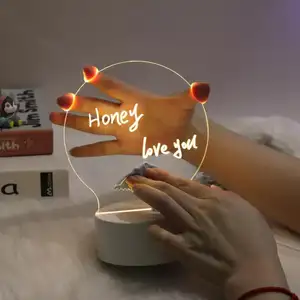 Xóa được Trắng cơ sở 3D Acrylic LED bảng tin ánh sáng ban đêm sáng tạo món quà sinh nhật ý tưởng